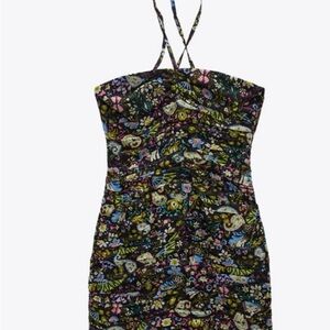 PERFECT CONDITION! Worn only once! ZARA Floral Multicolor Mini Dress Size S